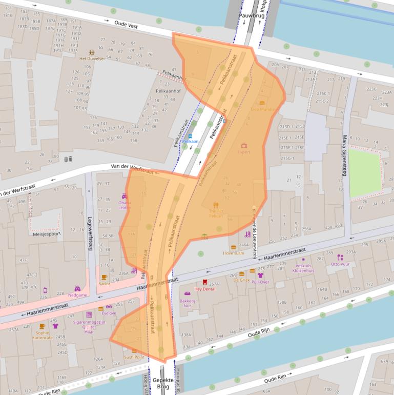 Kaart van postcodegebied 2312DW.