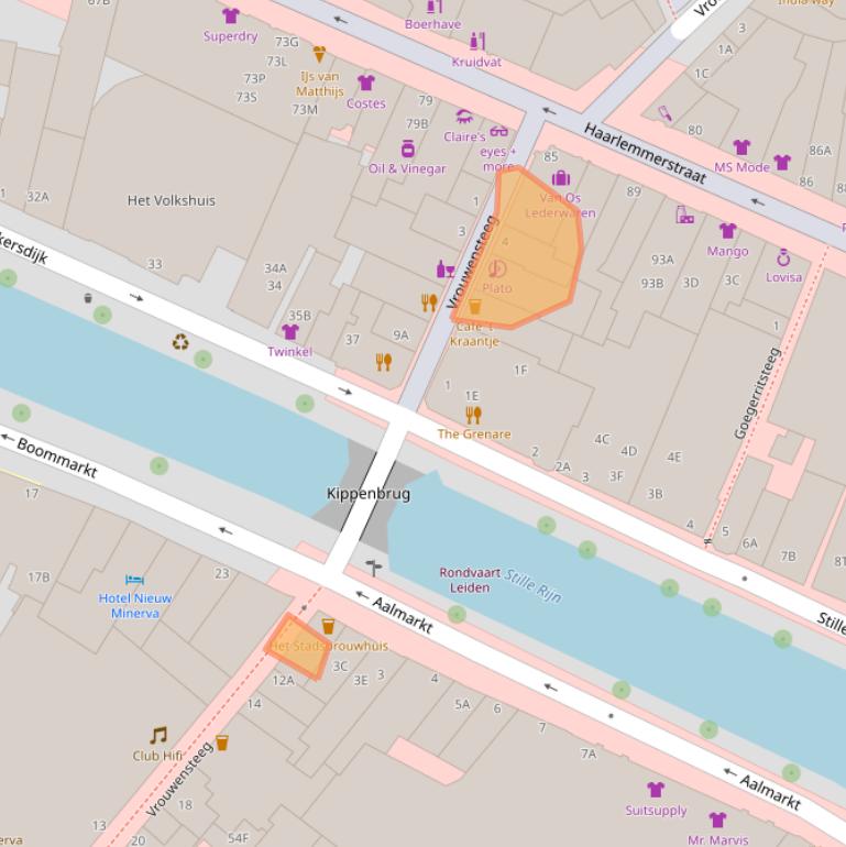 Kaart van postcodegebied 2312DZ.