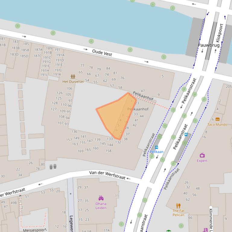 Kaart van postcodegebied 2312EA.