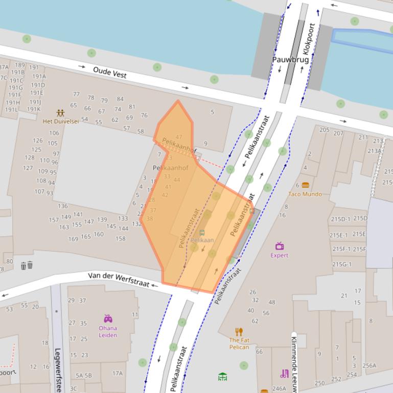 Kaart van postcodegebied 2312EB.