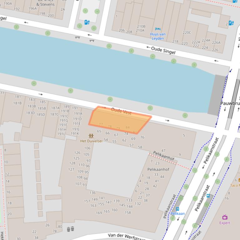 Kaart van postcodegebied 2312ED.