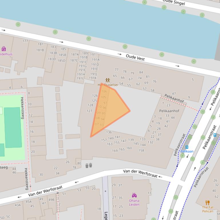 Kaart van postcodegebied 2312EE.