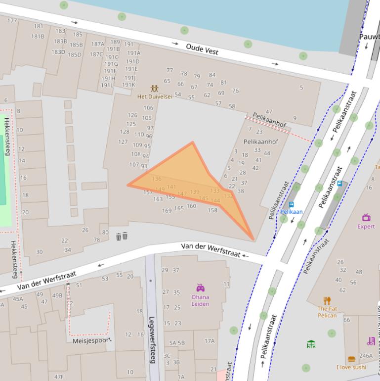 Kaart van postcodegebied 2312EH.