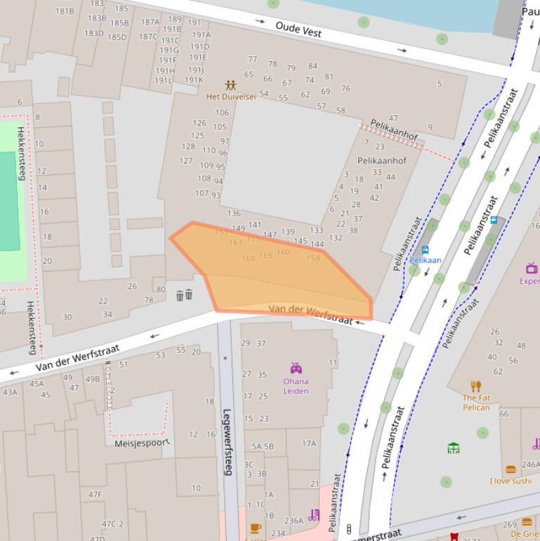 Kaart van postcodegebied 2312EJ.