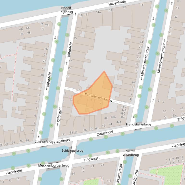 Kaart van postcodegebied 2312EP.