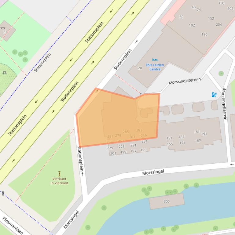 Kaart van postcodegebied 2312EZ.