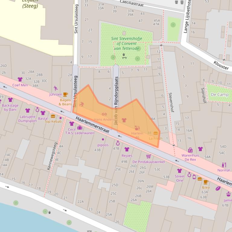 Kaart van postcodegebied 2312GB.