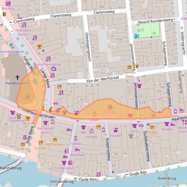 Kaart van postcodegebied 2312GE.
