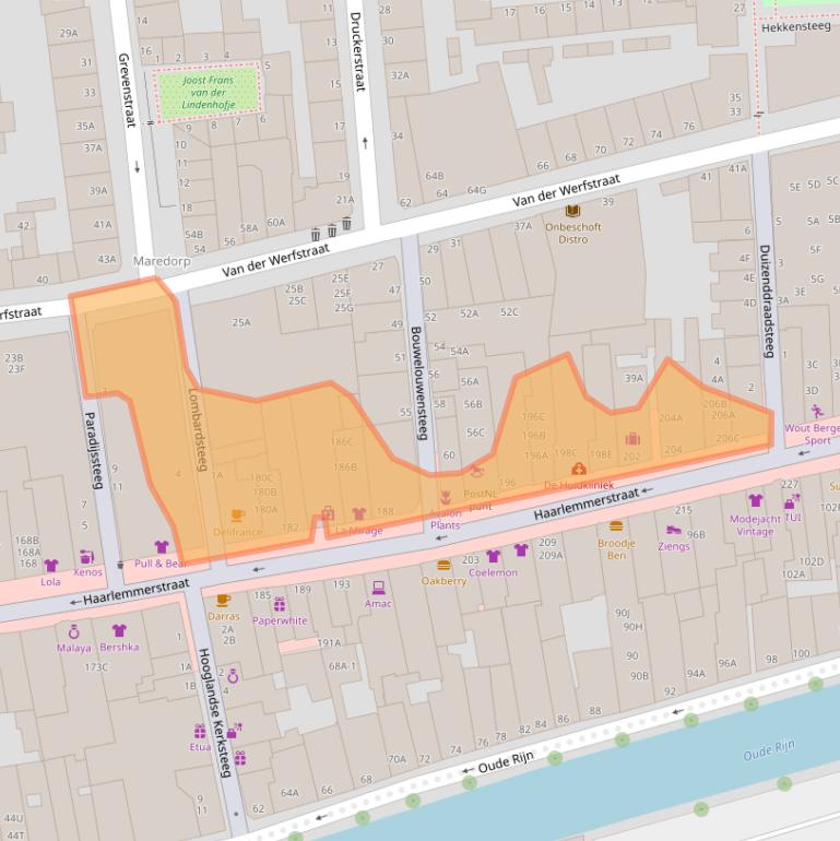 Kaart van postcodegebied 2312GH.