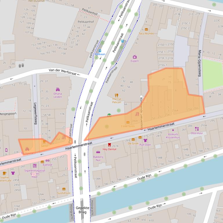 Kaart van postcodegebied 2312GK.