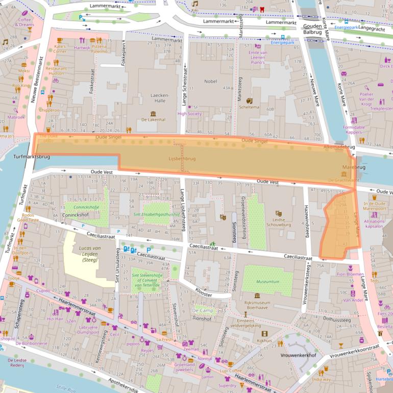 Kaart van postcodegebied 2312GP.