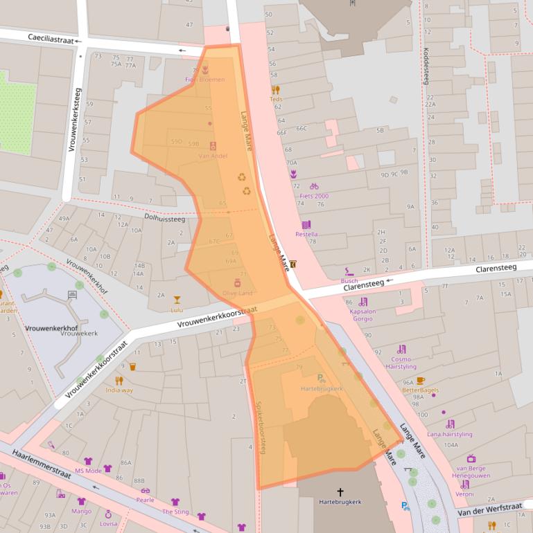 Kaart van postcodegebied 2312GR.
