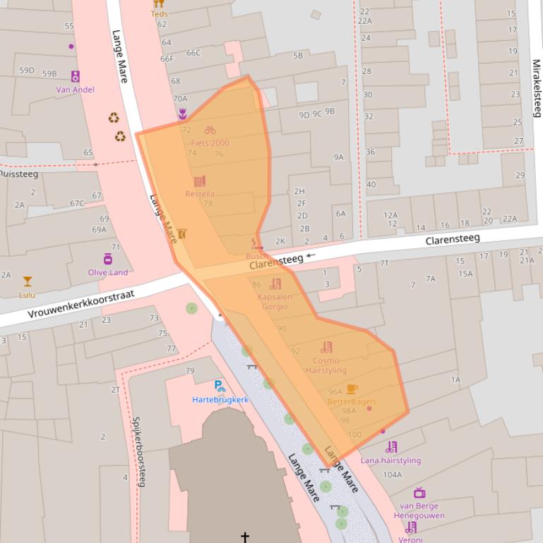 Kaart van postcodegebied 2312GT.