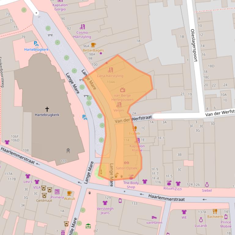 Kaart van postcodegebied 2312GV.