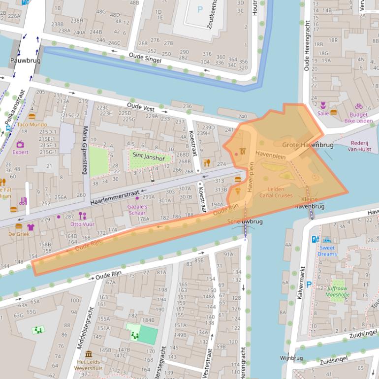 Kaart van postcodegebied 2312GZ.