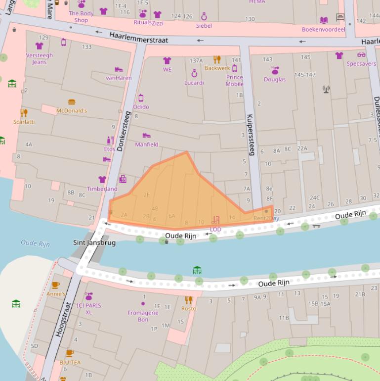 Kaart van postcodegebied 2312HD.