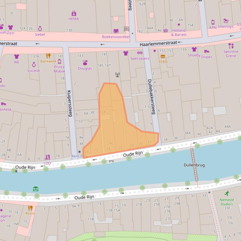 Kaart van postcodegebied 2312HE.