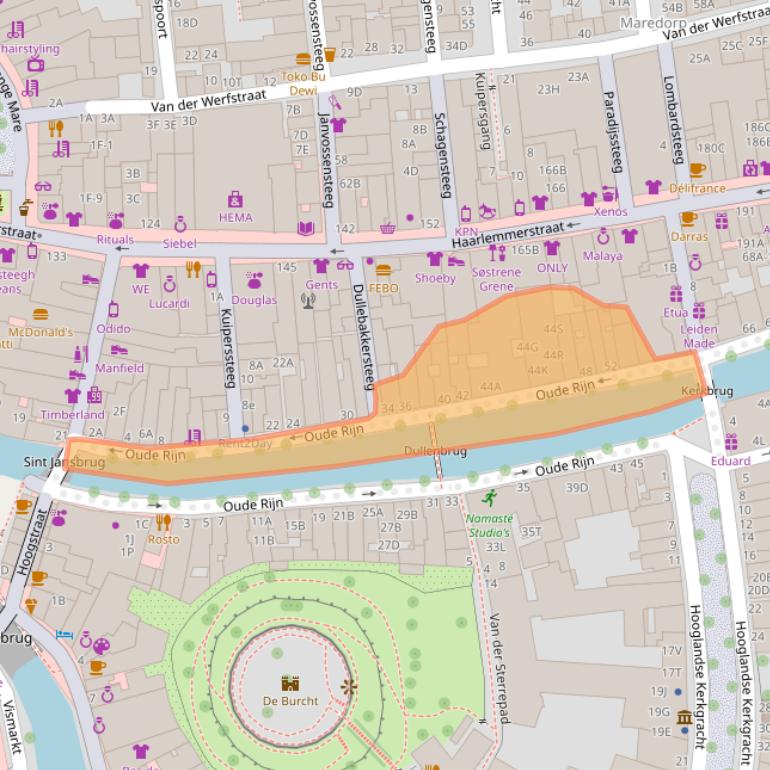 Kaart van postcodegebied 2312HG.