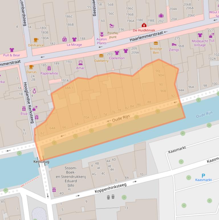 Kaart van postcodegebied 2312HH.