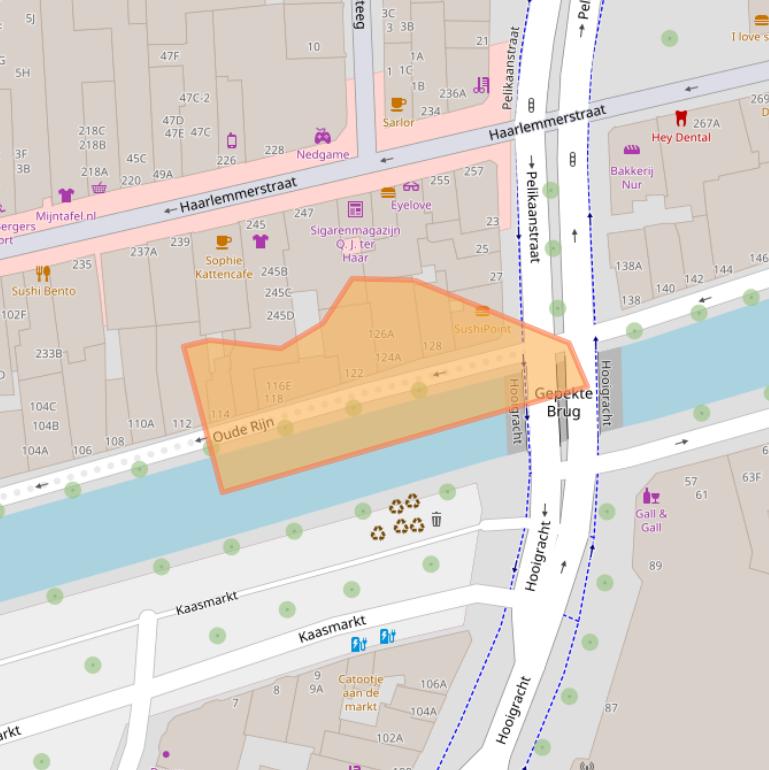 Kaart van postcodegebied 2312HK.