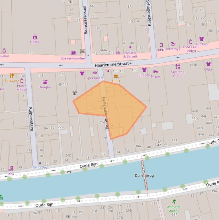 Kaart van postcodegebied 2312HP.