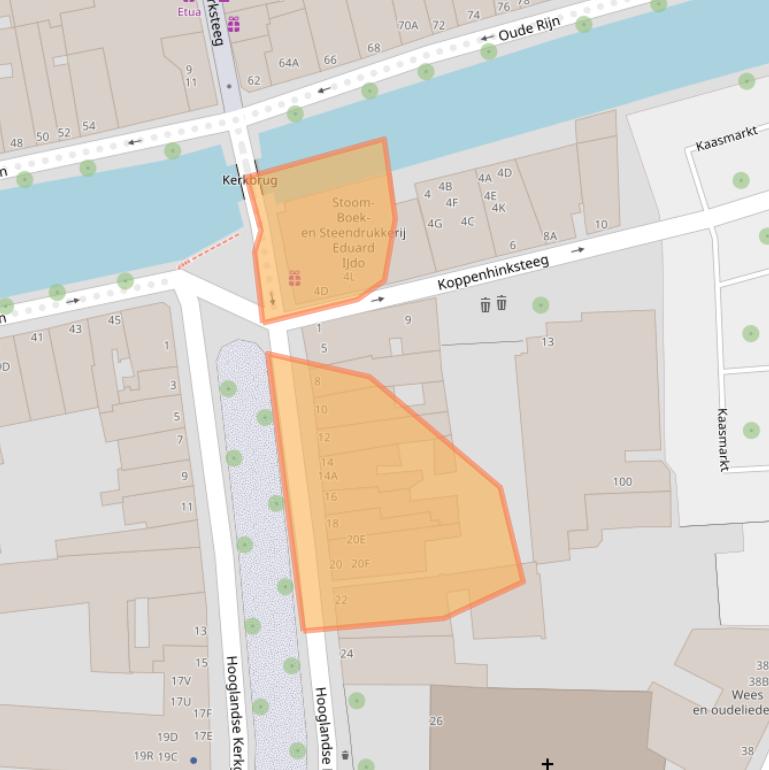 Kaart van postcodegebied 2312HT.