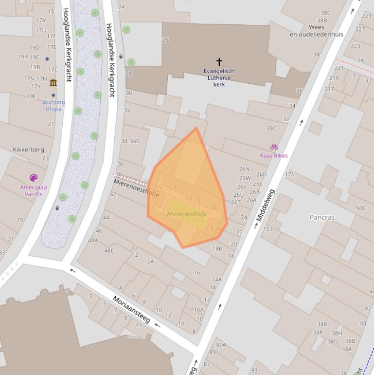 Kaart van postcodegebied 2312HW.