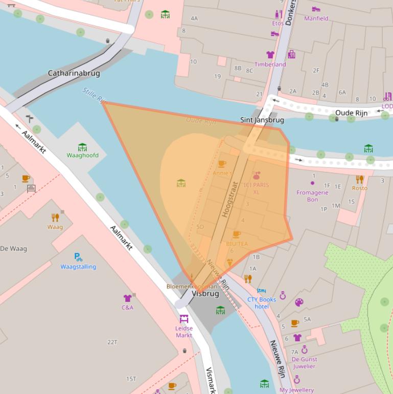 Kaart van postcodegebied 2312JA.