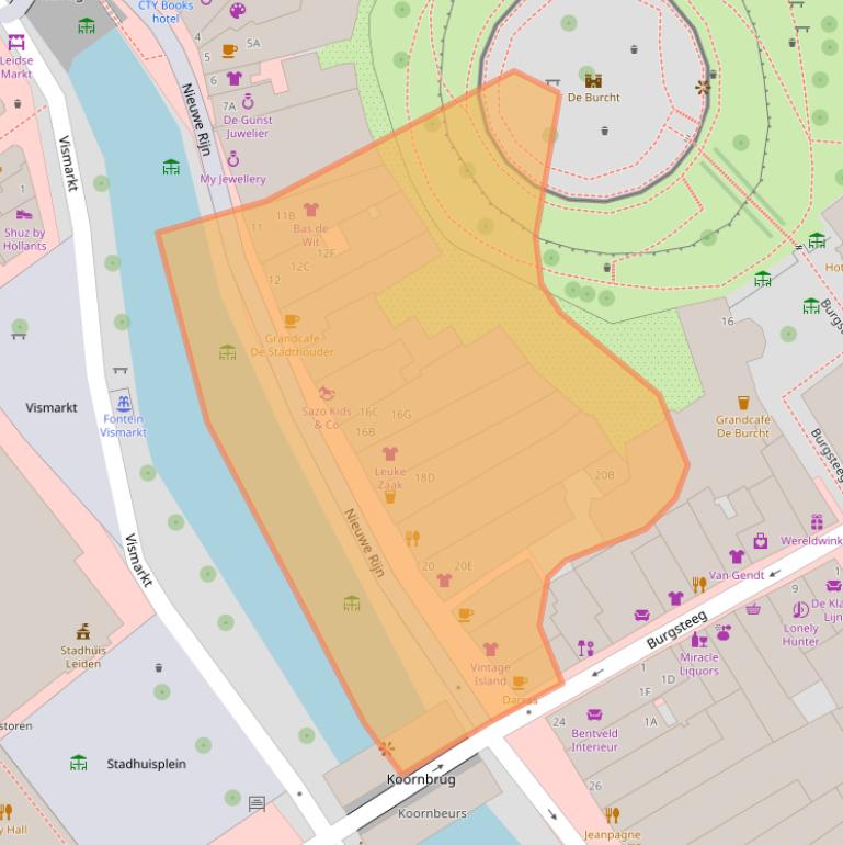 Kaart van postcodegebied 2312JC.