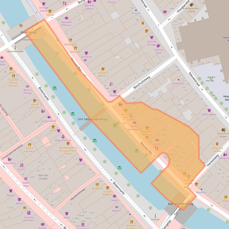 Kaart van postcodegebied 2312JG.