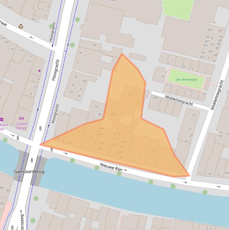 Kaart van postcodegebied 2312JJ.