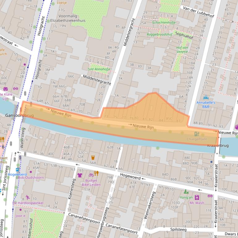 Kaart van postcodegebied 2312JK.
