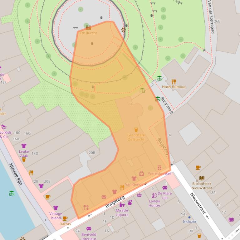 Kaart van postcodegebied 2312JS.