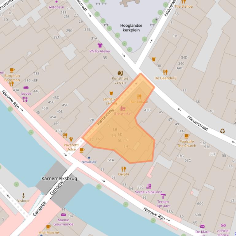 Kaart van postcodegebied 2312JW.