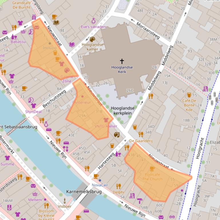 Kaart van postcodegebied 2312KA.