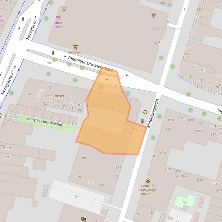 Kaart van postcodegebied 2312KG.