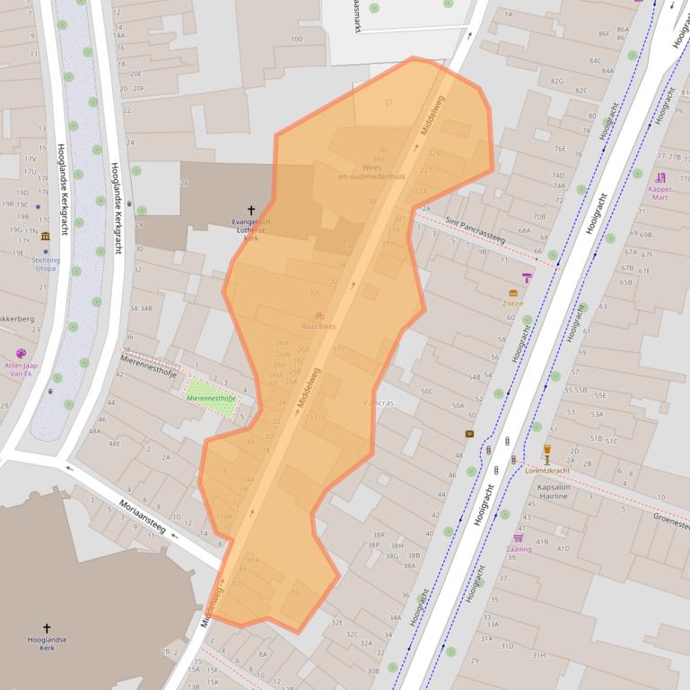 Kaart van postcodegebied 2312KJ.