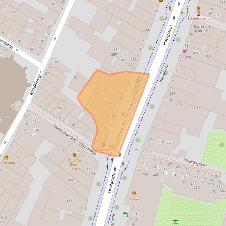 Kaart van postcodegebied 2312KT.