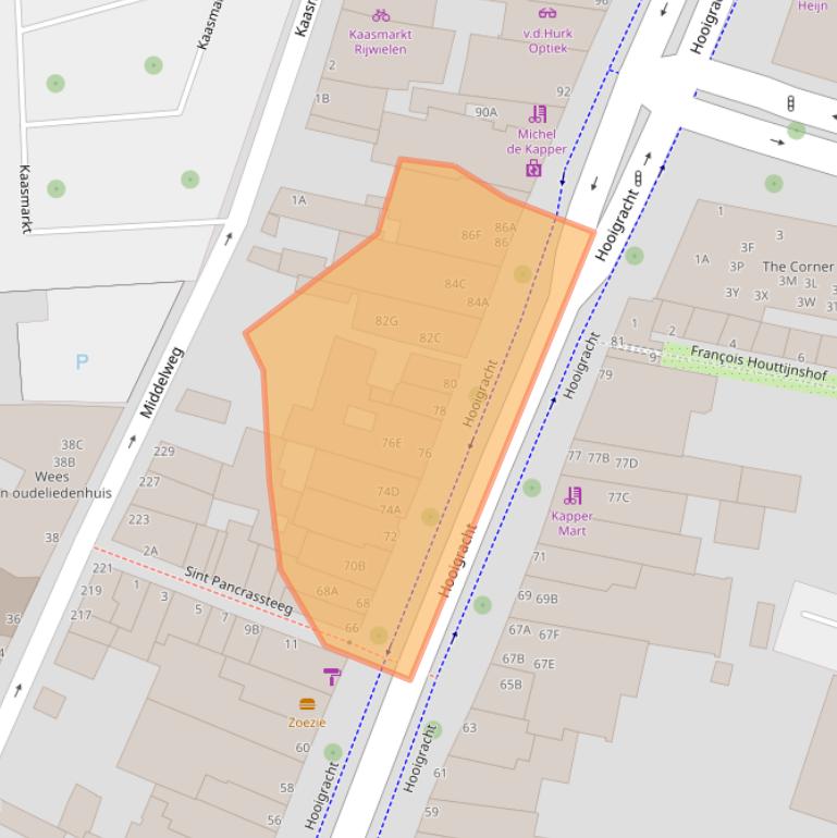 Kaart van postcodegebied 2312KW.