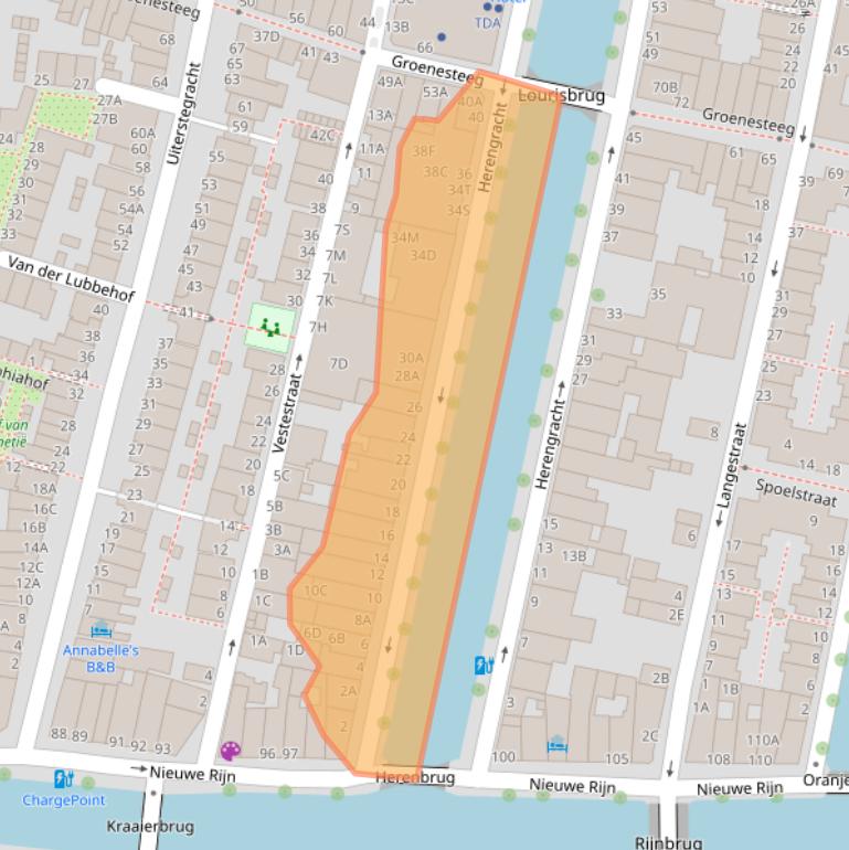 Kaart van postcodegebied 2312LD.