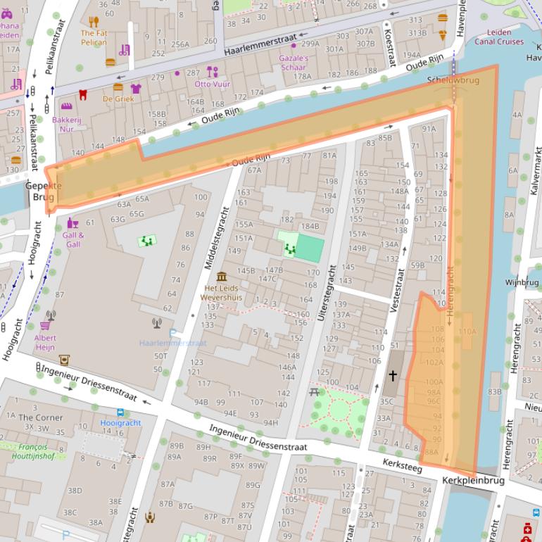 Kaart van postcodegebied 2312LG.