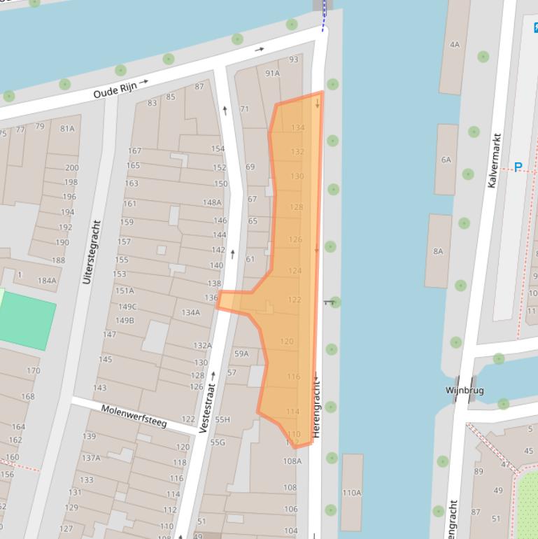 Kaart van postcodegebied 2312LH.