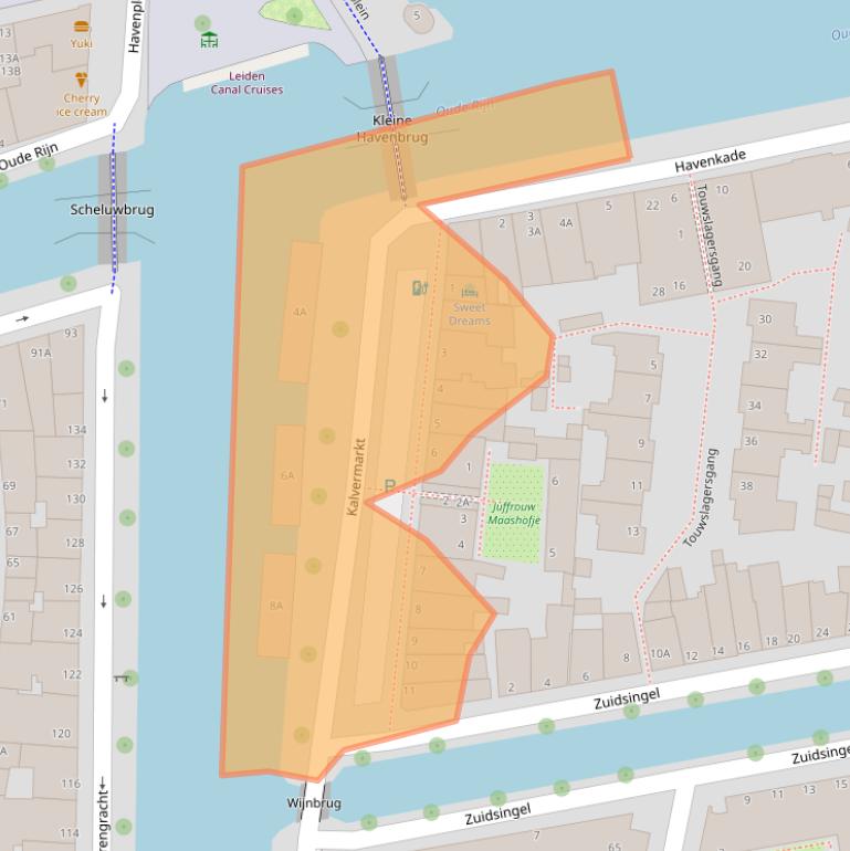 Kaart van postcodegebied 2312LL.