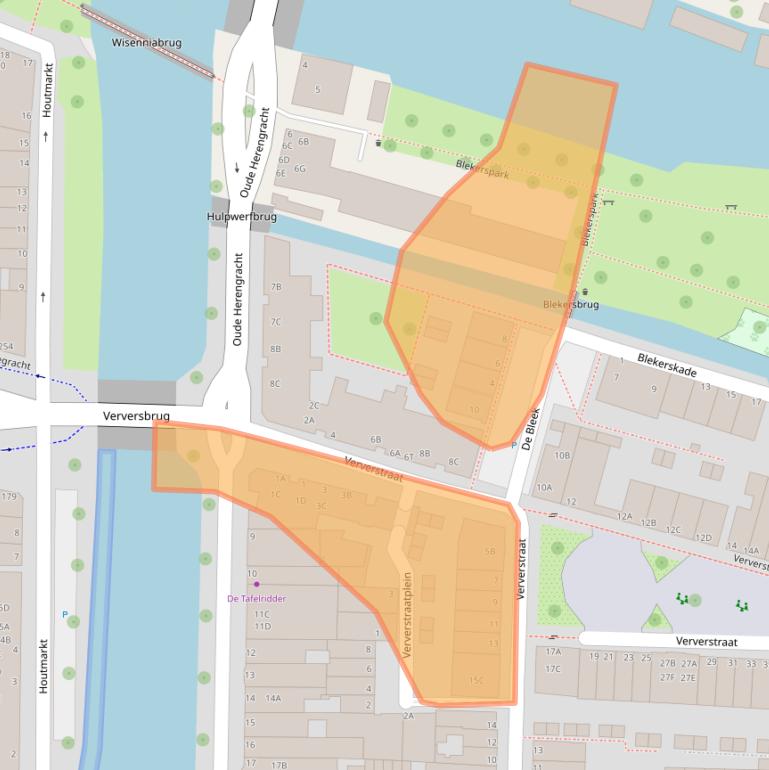 Kaart van postcodegebied 2312LP.