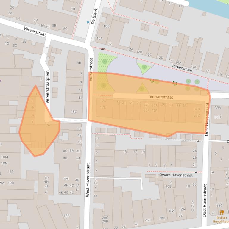 Kaart van postcodegebied 2312LR.