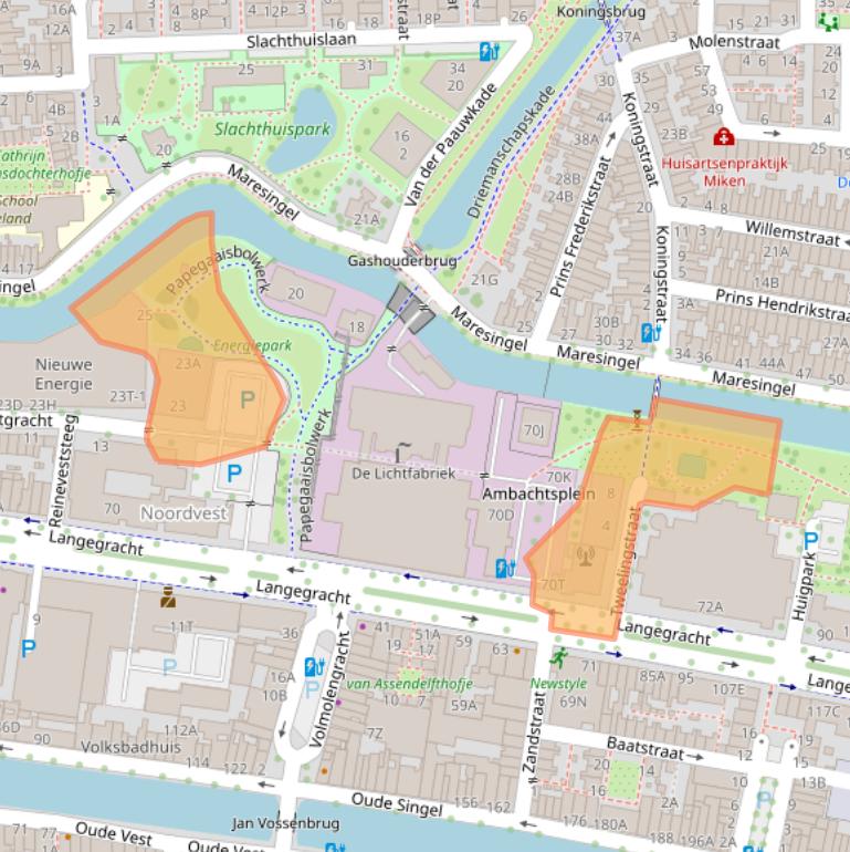 Kaart van postcodegebied 2312LX.