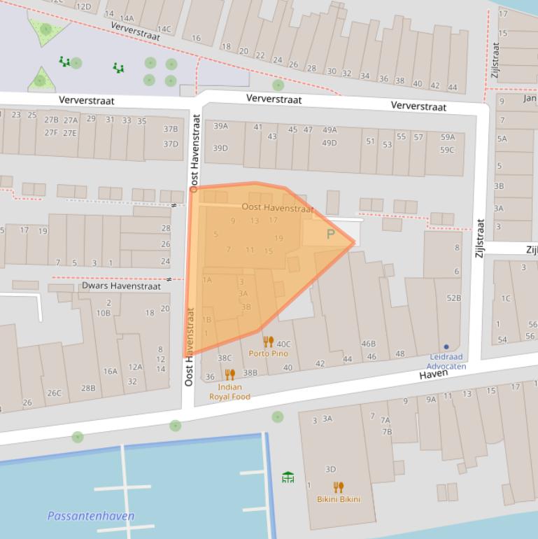 Kaart van postcodegebied 2312MA.