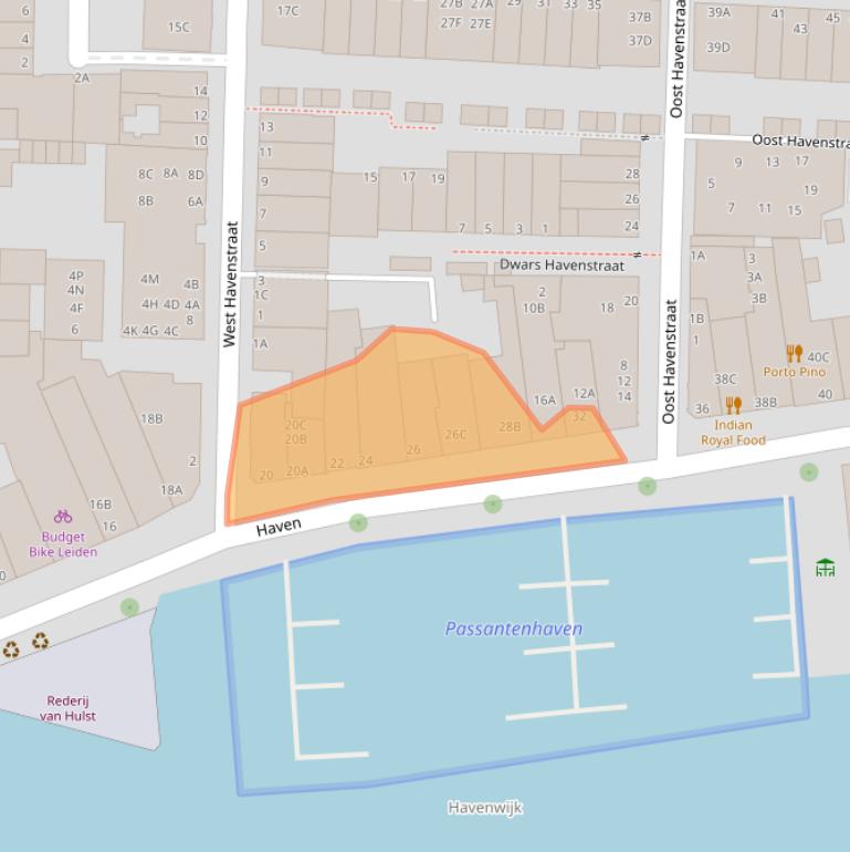 Kaart van postcodegebied 2312MJ.