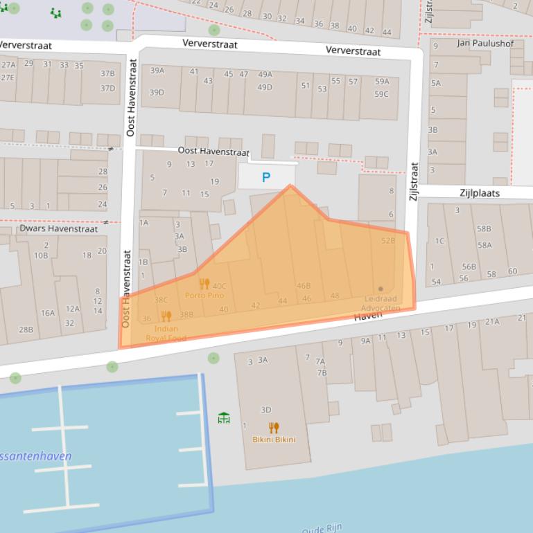 Kaart van postcodegebied 2312MK.