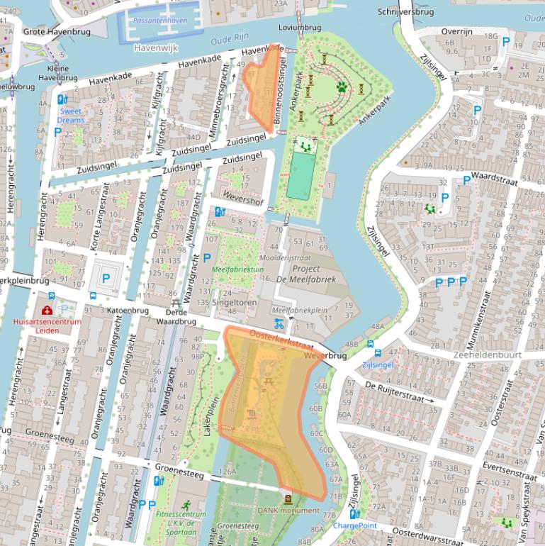 Kaart van postcodegebied 2312MN.